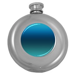 Blue Teal Green Gradient Ombre Colors Round Hip Flask (5 Oz) by SpinnyChairDesigns