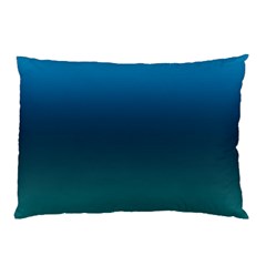 Blue Teal Green Gradient Ombre Colors Pillow Case by SpinnyChairDesigns