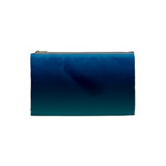 Blue Teal Green Gradient Ombre Colors Cosmetic Bag (small) by SpinnyChairDesigns