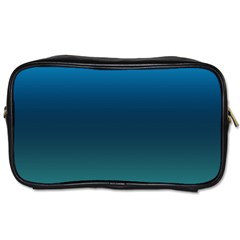 Blue Teal Green Gradient Ombre Colors Toiletries Bag (two Sides) by SpinnyChairDesigns