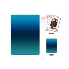 Blue Teal Green Gradient Ombre Colors Playing Cards Single Design (mini) by SpinnyChairDesigns