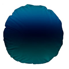 Blue Teal Green Gradient Ombre Colors Large 18  Premium Flano Round Cushions by SpinnyChairDesigns