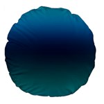 Blue Teal Green Gradient Ombre Colors Large 18  Premium Flano Round Cushions Front