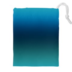 Blue Teal Green Gradient Ombre Colors Drawstring Pouch (4xl) by SpinnyChairDesigns