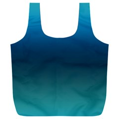 Blue Teal Green Gradient Ombre Colors Full Print Recycle Bag (xxl) by SpinnyChairDesigns