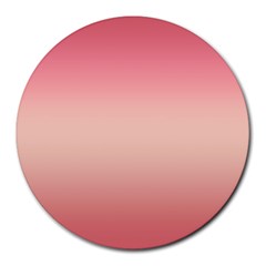 Pink Blush Gradient Ombre Colors Round Mousepads by SpinnyChairDesigns