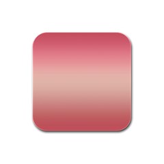 Pink Blush Gradient Ombre Colors Rubber Square Coaster (4 Pack)  by SpinnyChairDesigns