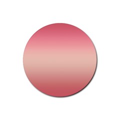 Pink Blush Gradient Ombre Colors Rubber Round Coaster (4 Pack)  by SpinnyChairDesigns