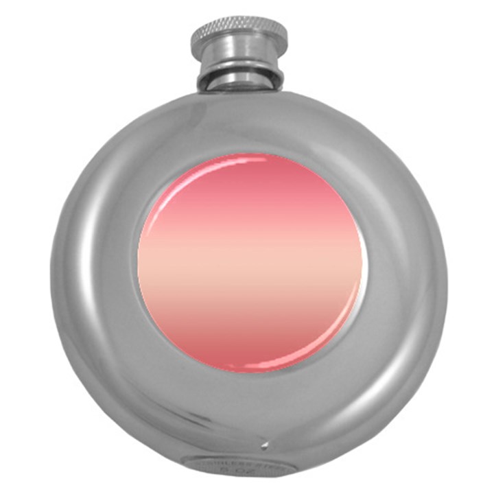 Pink Blush Gradient Ombre Colors Round Hip Flask (5 oz)