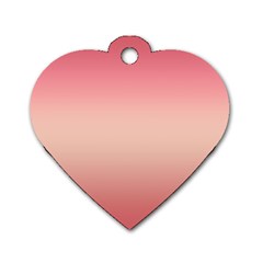 Pink Blush Gradient Ombre Colors Dog Tag Heart (one Side) by SpinnyChairDesigns