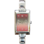 Tea Rose and Sage Gradient Ombre Colors Rectangle Italian Charm Watch Front