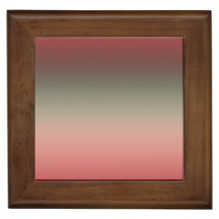 Tea Rose And Sage Gradient Ombre Colors Framed Tile by SpinnyChairDesigns