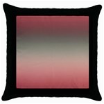 Tea Rose and Sage Gradient Ombre Colors Throw Pillow Case (Black) Front