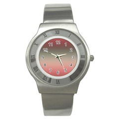 Tea Rose And Sage Gradient Ombre Colors Stainless Steel Watch by SpinnyChairDesigns