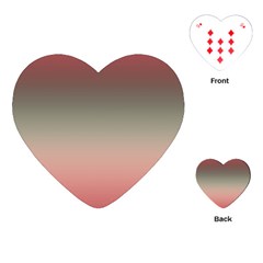 Tea Rose And Sage Gradient Ombre Colors Playing Cards Single Design (heart) by SpinnyChairDesigns