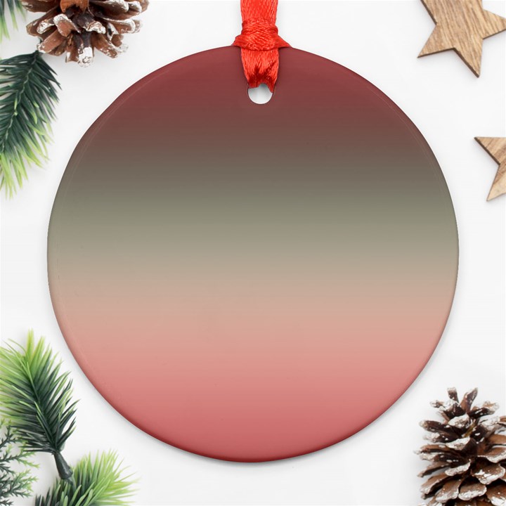 Tea Rose and Sage Gradient Ombre Colors Round Ornament (Two Sides)