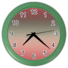 Tea Rose And Sage Gradient Ombre Colors Color Wall Clock by SpinnyChairDesigns