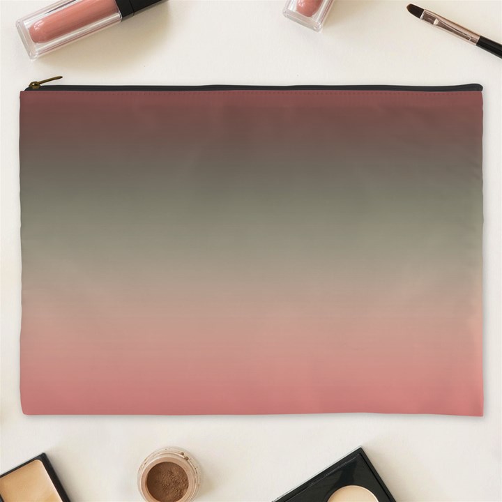 Tea Rose and Sage Gradient Ombre Colors Cosmetic Bag (XXXL)