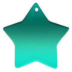 Teal Turquoise Green Gradient Ombre Ornament (star) by SpinnyChairDesigns