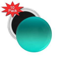 Teal Turquoise Green Gradient Ombre 2 25  Magnets (10 Pack)  by SpinnyChairDesigns