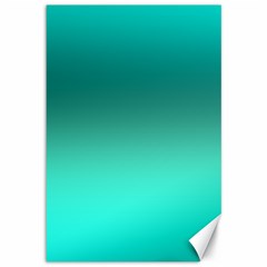 Teal Turquoise Green Gradient Ombre Canvas 12  X 18  by SpinnyChairDesigns