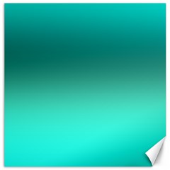 Teal Turquoise Green Gradient Ombre Canvas 16  X 16  by SpinnyChairDesigns