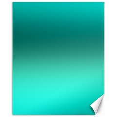 Teal Turquoise Green Gradient Ombre Canvas 16  X 20  by SpinnyChairDesigns