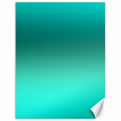 Teal Turquoise Green Gradient Ombre Canvas 18  X 24  by SpinnyChairDesigns