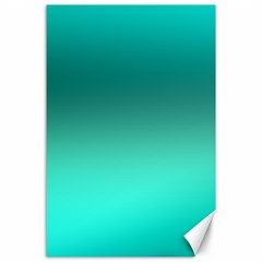 Teal Turquoise Green Gradient Ombre Canvas 24  X 36  by SpinnyChairDesigns