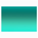 Teal Turquoise Green Gradient Ombre Large Glasses Cloth Front