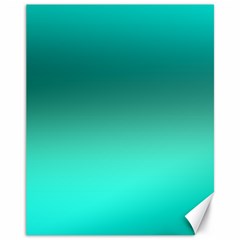 Teal Turquoise Green Gradient Ombre Canvas 11  X 14  by SpinnyChairDesigns