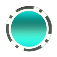 Teal Turquoise Green Gradient Ombre Poker Chip Card Guard by SpinnyChairDesigns