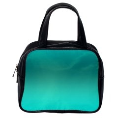 Teal Turquoise Green Gradient Ombre Classic Handbag (one Side) by SpinnyChairDesigns