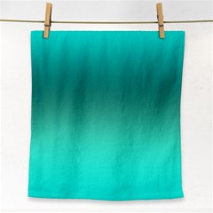 Teal Turquoise Green Gradient Ombre Face Towel by SpinnyChairDesigns