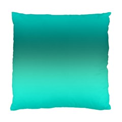 Teal Turquoise Green Gradient Ombre Standard Cushion Case (one Side) by SpinnyChairDesigns