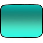 Teal Turquoise Green Gradient Ombre Fleece Blanket (Mini) 35 x27  Blanket