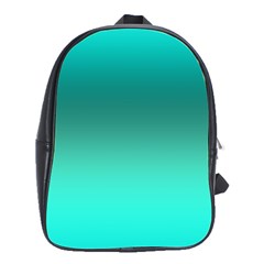 Teal Turquoise Green Gradient Ombre School Bag (large) by SpinnyChairDesigns