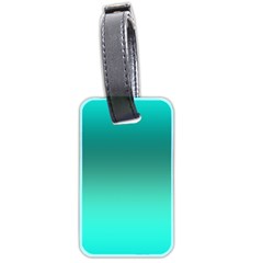 Teal Turquoise Green Gradient Ombre Luggage Tag (two Sides) by SpinnyChairDesigns