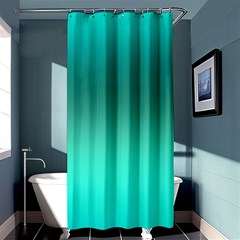 Teal Turquoise Green Gradient Ombre Shower Curtain 36  X 72  (stall)  by SpinnyChairDesigns