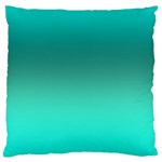 Teal Turquoise Green Gradient Ombre Large Cushion Case (Two Sides) Back