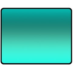 Teal Turquoise Green Gradient Ombre Double Sided Fleece Blanket (medium)  by SpinnyChairDesigns