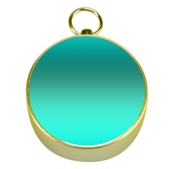 Teal Turquoise Green Gradient Ombre Gold Compasses by SpinnyChairDesigns