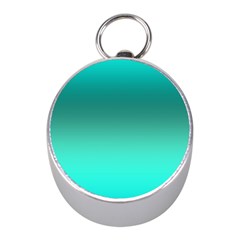 Teal Turquoise Green Gradient Ombre Mini Silver Compasses by SpinnyChairDesigns