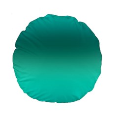 Teal Turquoise Green Gradient Ombre Standard 15  Premium Flano Round Cushions by SpinnyChairDesigns