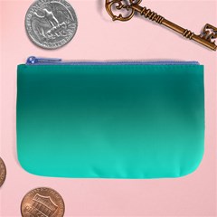 Teal Turquoise Green Gradient Ombre Large Coin Purse by SpinnyChairDesigns