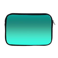 Teal Turquoise Green Gradient Ombre Apple Macbook Pro 17  Zipper Case by SpinnyChairDesigns