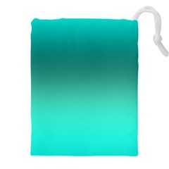 Teal Turquoise Green Gradient Ombre Drawstring Pouch (4xl) by SpinnyChairDesigns