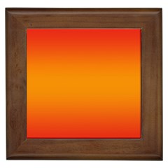 Red Orange Gradient Ombre Colored Framed Tile by SpinnyChairDesigns