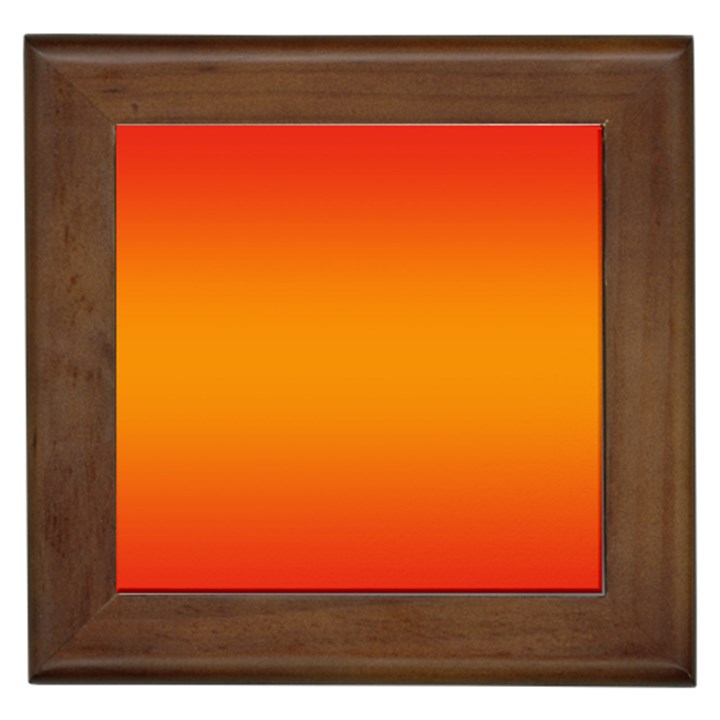 Red Orange Gradient Ombre Colored Framed Tile