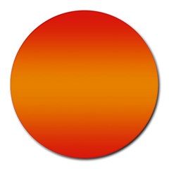 Red Orange Gradient Ombre Colored Round Mousepads by SpinnyChairDesigns